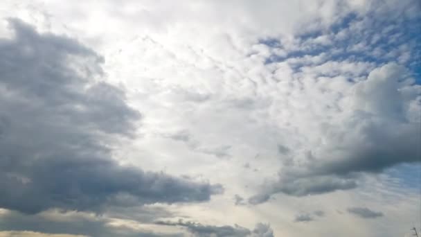 Olika Typer Moln Bildas Himlen Grå Molnlandskap Ackumuleras Atmosfären Låg — Stockvideo