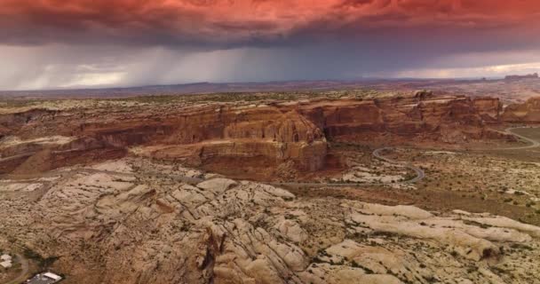 Verbazingwekkend Dramatisch Blauw Roze Wolkenlandschap Boven Majestueuze Canyon Utah Usa — Stockvideo