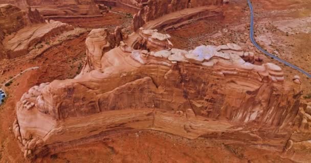 Aflopend Boven Prachtige Muurrotsen Arches National Park Utah Usa Verbazingwekkend — Stockvideo