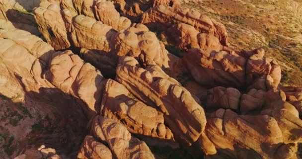 Vreemd Gevormde Rotsen Arches National Park Utah Usa Cirkelen Een — Stockvideo