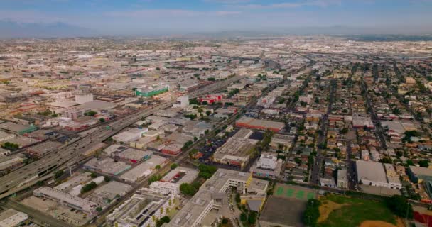 Stadtlandschaft Des Heutigen Los Angeles Endloses Stadtpanorama Mit Niedrigen Gebäuden — Stockvideo
