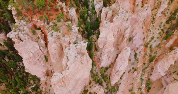 Rochas Incríveis Alta Coluna Cor Coral Parque Nacional Bryce Utah — Vídeo de Stock