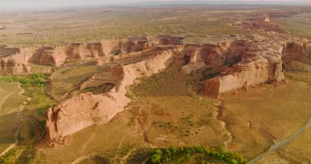 Verbazingwekkende Rotsformaties Door Luchterosie Enorme Woestijn Arches National Park Utah — Stockvideo