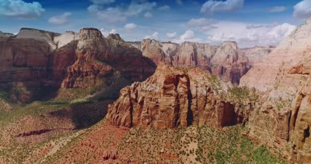 Vista Impressionante Rochas Deslumbrantes Parque Nacional Zion Utah Eua Canhões — Vídeo de Stock