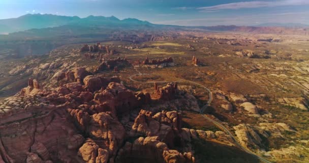 Ongelijke Rotsachtige Landschap Van Verbazingwekkende Utah State Prachtige Zonnige Dag — Stockvideo