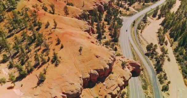 Flyg Över Orange Släta Rundade Klipporna Arches Canyons Utah Usa — Stockvideo