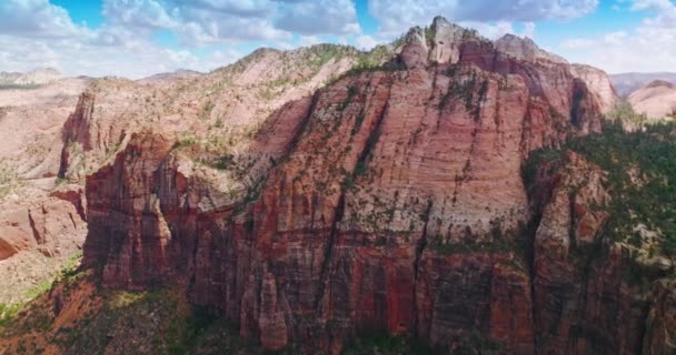 Zbliża Się Ogromny Różowy Skały Kanion Syjonu Utah Stany Zjednoczone — Wideo stockowe