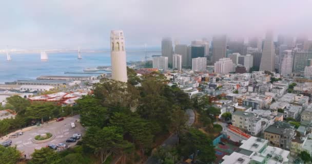 Increíble Ciudad Junto Bahía Impresionantes Rascacielos San Francisco Con Sus — Vídeos de Stock