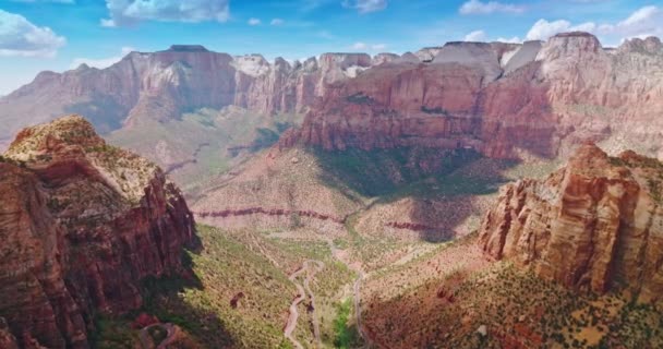 Fascinating Scenery Stunning Canyons Beautiful Sunny Day Beautiful Rocks Zion — Stock Video