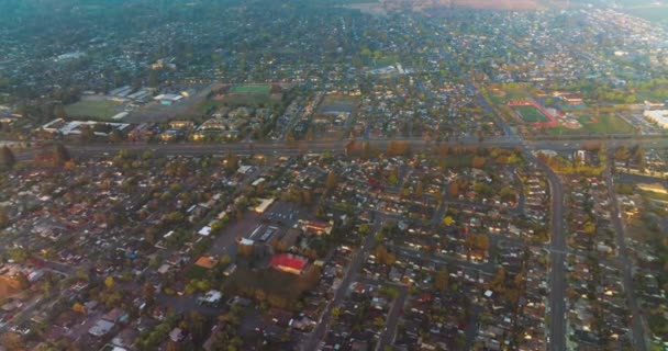 Panorama Urbano Ciudad Densamente Construida Napa California Atravesado Por Carreteras — Vídeos de Stock