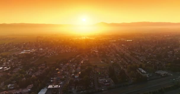 Panorama Soleado Ciudad Napa California Imágenes Drones Sobre Valle Telón — Vídeos de Stock