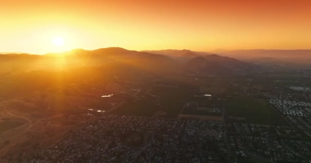 Krajina Malebného Napa Kalifornie Usa Paprscích Zapadajícího Slunce Úžasné Město — Stock video