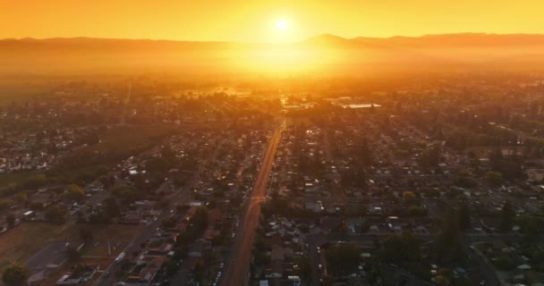 Ήλιος Δύει Φωτίζοντας Όμορφο Τοπίο Της Φιλόξενης Πόλης Amazing Napa — Αρχείο Βίντεο