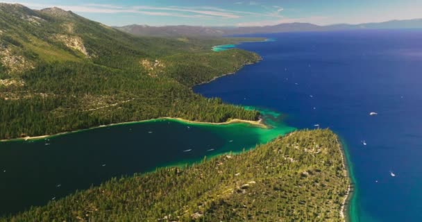 Różne Odcienie Błękitu Wodach Jeziora Tahoe Kalifornia Usa Niesamowite Widoki — Wideo stockowe