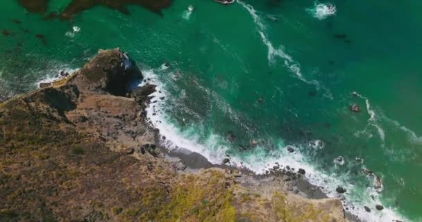 Belo Aquamarine Espumante Água Sol Oceano Pacífico Califórnia Eua Rochosa — Vídeo de Stock
