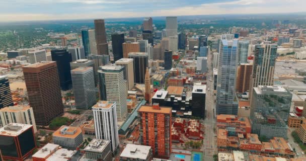 Centre Ville Contemporain Denver Colorado États Unis Journée Est Nuageuse — Video