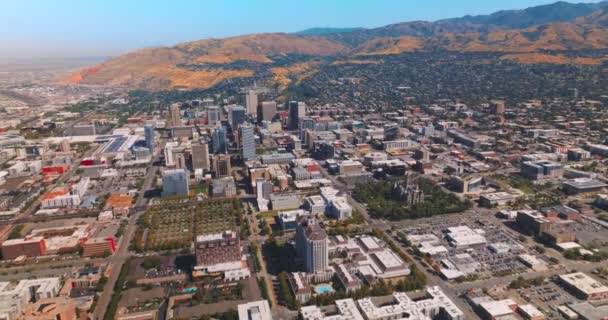 Quadratische Stadtviertel Sonnigen Salt Lake City Tag Schöne Aussicht Auf — Stockvideo
