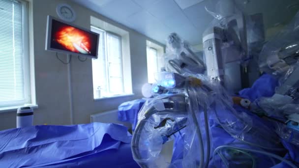 Attrezzature Avanzate Che Lavorano Nella Moderna Sala Operatoria Procedura Chirurgica — Video Stock