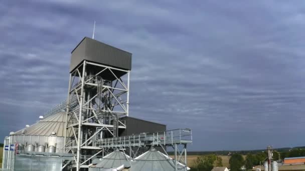 Зернове Господарство Збирає Силоси Вид Завод Ліфтових Танків — стокове відео