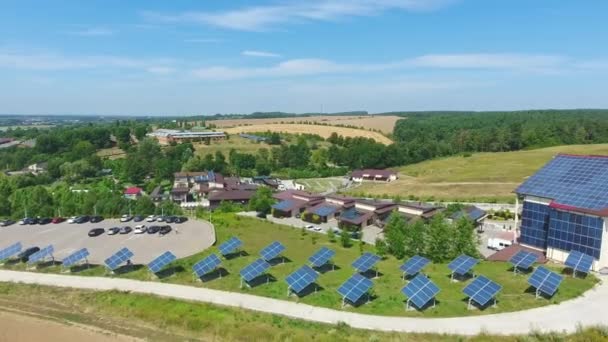 Aerial View Landscapes Modern Sun Panels — Stock Video