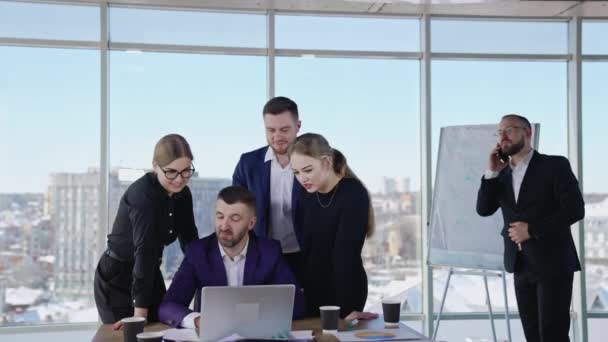 Discusión Profesional Oficina Moderna Reunión Negocios Oficina Moderna — Vídeos de Stock