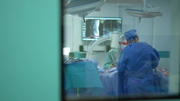 Chirurgie Neurochirurgicale Professionnelle Médicale Salle Opération Hospitalière Moderne — Video