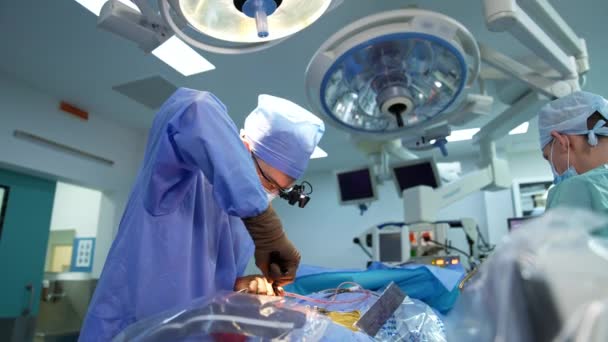 Tratamiento Médico Quirúrgico Sala Cirugía Profesional Hospital Moderno — Vídeo de stock