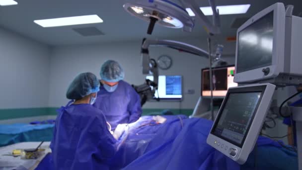 Profesjonalny Proces Neurochirurgii Nowoczesna Opieka Zdrowotna — Wideo stockowe