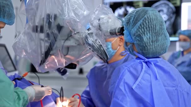 Operação Anestésica Envolvendo Robô Nova Tecnologia Processo Cirurgia Moderna Profissional — Vídeo de Stock