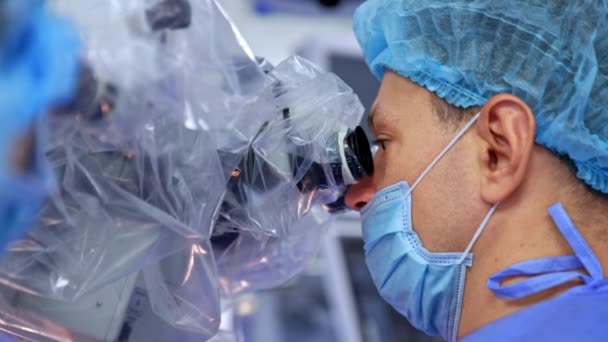 Processo Cirurgia Moderna Profissional Robótica Operação Anestésica Envolvendo Robô Nova — Vídeo de Stock