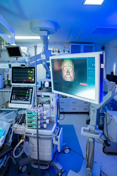 New technologies hospital surgery room. Professional monitor medical ward.
