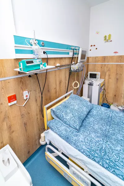 Recovery hospital modern room. Comfortable medical emergency ward.