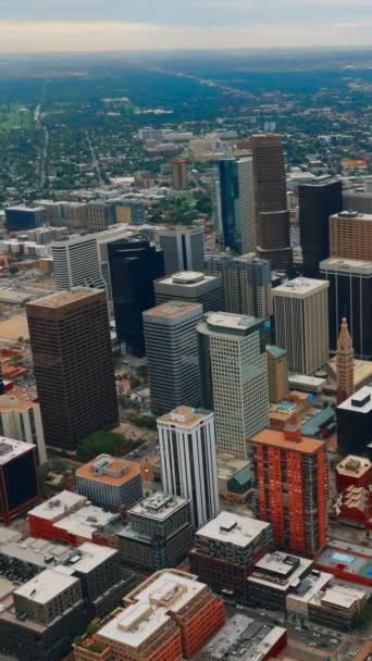 Denver Centro Con Hermosos Rascacielos Moderno Panorama Urbano Casas Bajas — Vídeos de Stock