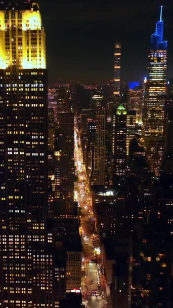 Mooie Wolkenkrabber Van Empire State Gebouw New York Prachtig Stadsgezicht — Stockvideo