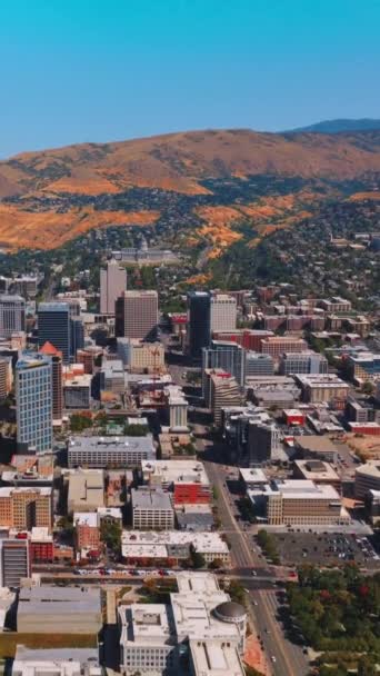 Salt Lake City Centro Cidade Durante Dia Ensolarado Cenário Incrível — Vídeo de Stock