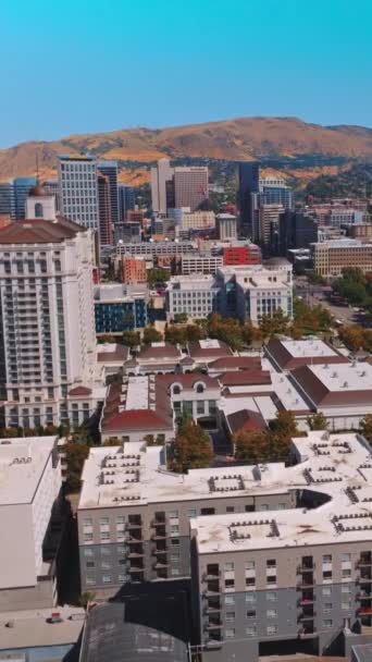 Erguendo Sobre Belos Edifícios Contemporâneos Salt Lake City Utah Eua — Vídeo de Stock