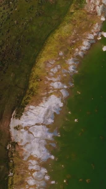 White Salty Pieces Peeping Out Mono Lake California Usa Aquamarine — Stock Video