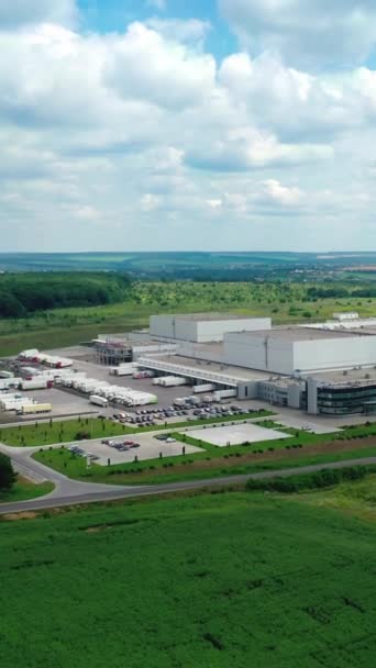 Luchtfoto Van Een Grote Moderne Industriële Fabriek Industriële Achtergrond Logistiek — Stockvideo