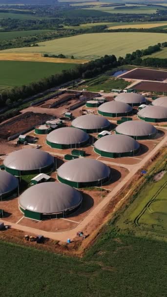 Usine Biogaz Agricole Néotérique Produisant Économiser Énergie Des Restes Installations — Video