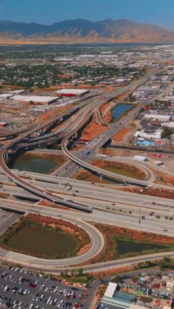Motorways Loops Skyways Traffic System Salt Lake City Utah United — Stock Video