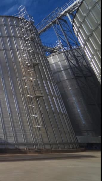 Зерновой Лифт Хранения Пшеницы Других Зерновых Культур Сельскохозяйственные Бункеры Вертикальное — стоковое видео