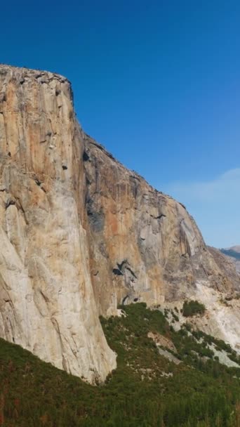 Formation Verticale Montagne Dans Parc National Yosemite Capitan Rock Dans — Video