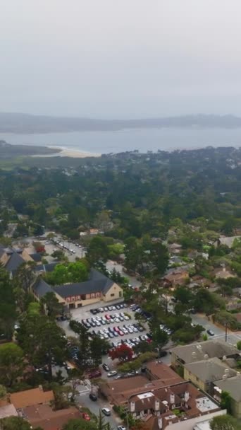 Bela Costa Verde Habitada Oceano Pacífico Carmel Sea Califórnia Panorama — Vídeo de Stock
