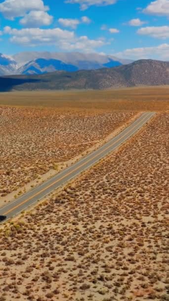 Bilresa Från Kalifornien Till Nevada Genom Den Livlösa Öknen Fantastiska — Stockvideo