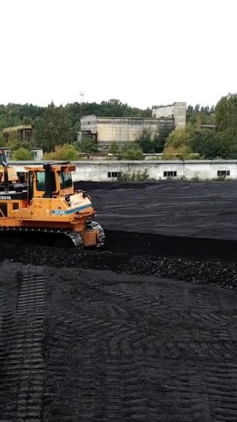 Těžba Uhlí Otevřené Jámě Průmysl Fosilních Paliv Environmentální Problém Letecký — Stock video