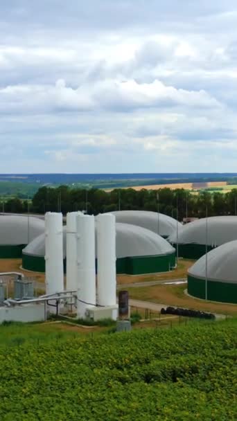Estação Produção Bio Gás Fábrica Moderna Produção Ecológica Vídeo Cima — Vídeo de Stock