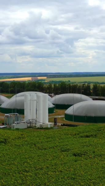 Nueva Granja Biogás Campo Planta Agrícola Moderna Para Producción Biomasa — Vídeos de Stock