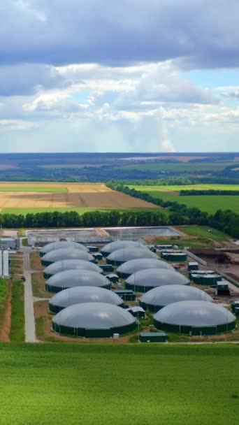Fábrica Moderna Bio Gás Verão Fazenda Biogás Partir Biomassa Entre — Vídeo de Stock