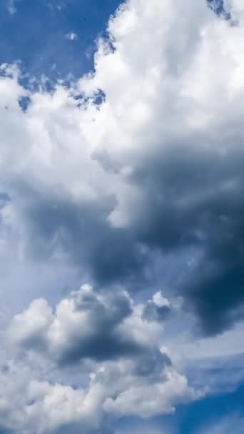 Nubes Esponjosas Que Transforman Telón Fondo Paisaje Nublado Denso Nubes — Vídeos de Stock