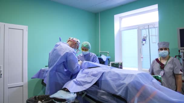 Γιατροί Κάνουν Εγχείρηση Στο Πρόσωπο Επαγγελματίες Που Εκτελούν Λειτουργίες Βλεφάρου — Αρχείο Βίντεο